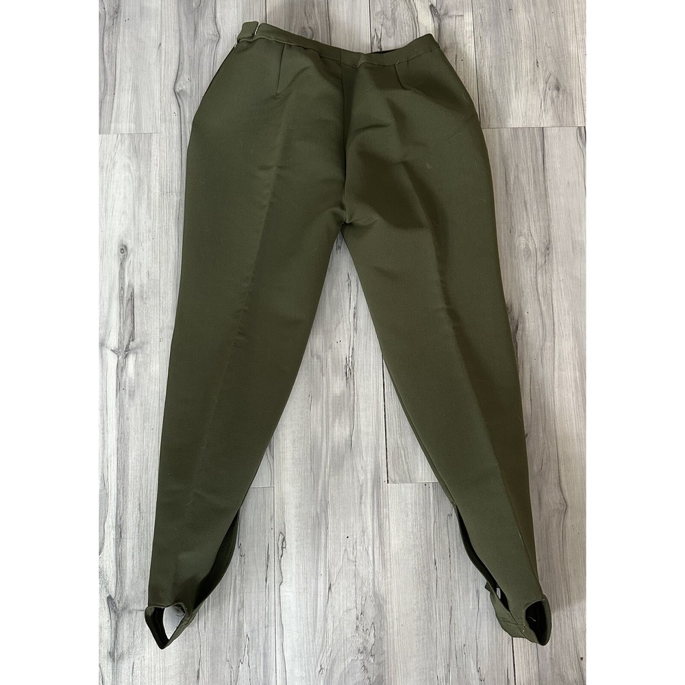 Vintage Austrian Equestrian Riding Pants Size M 28 x 27 Women's Green Stirrups